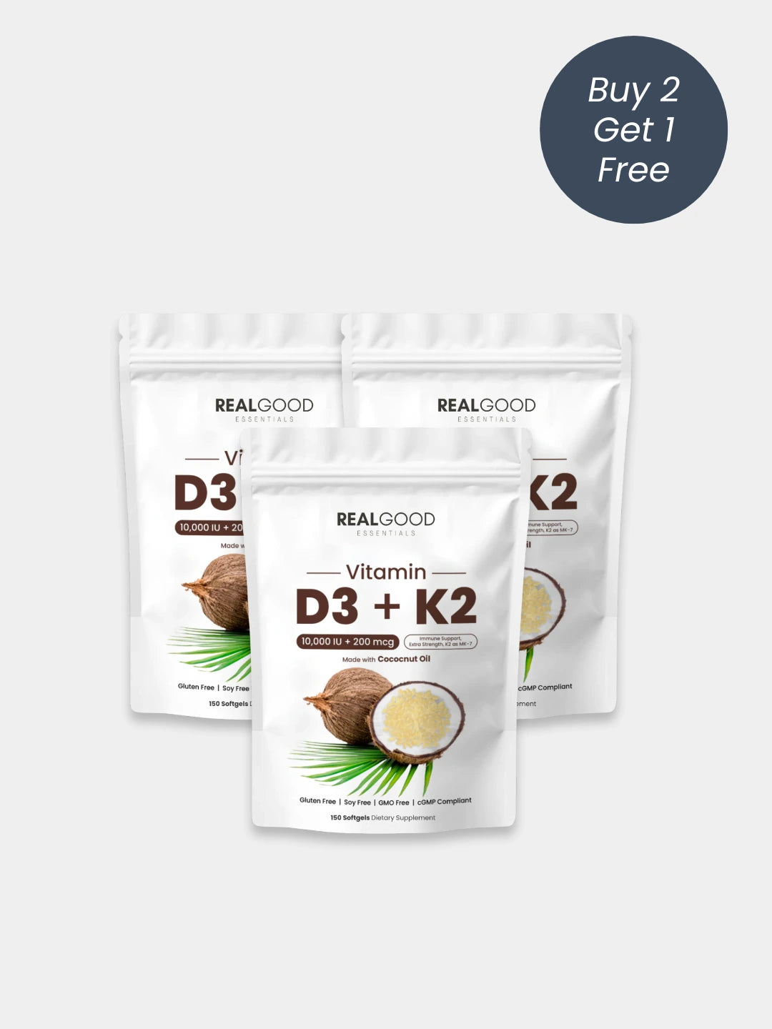 D3+K2 (MK7) Coconut Oil Softgels