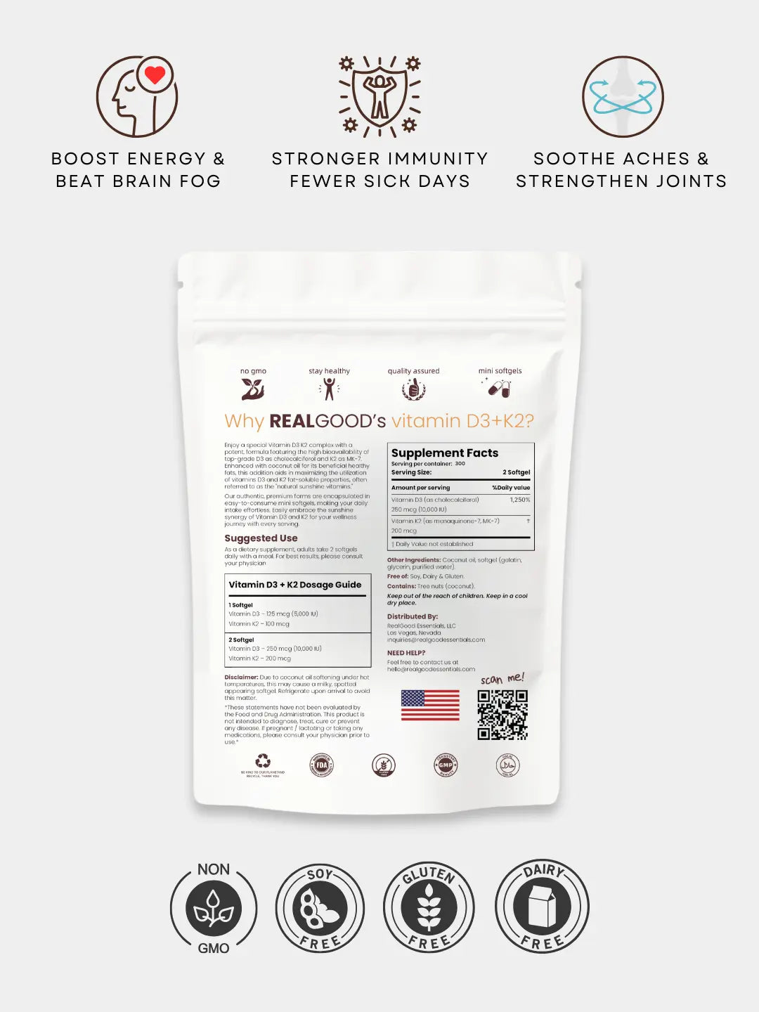 D3+K2 (MK7) Coconut Oil Softgels