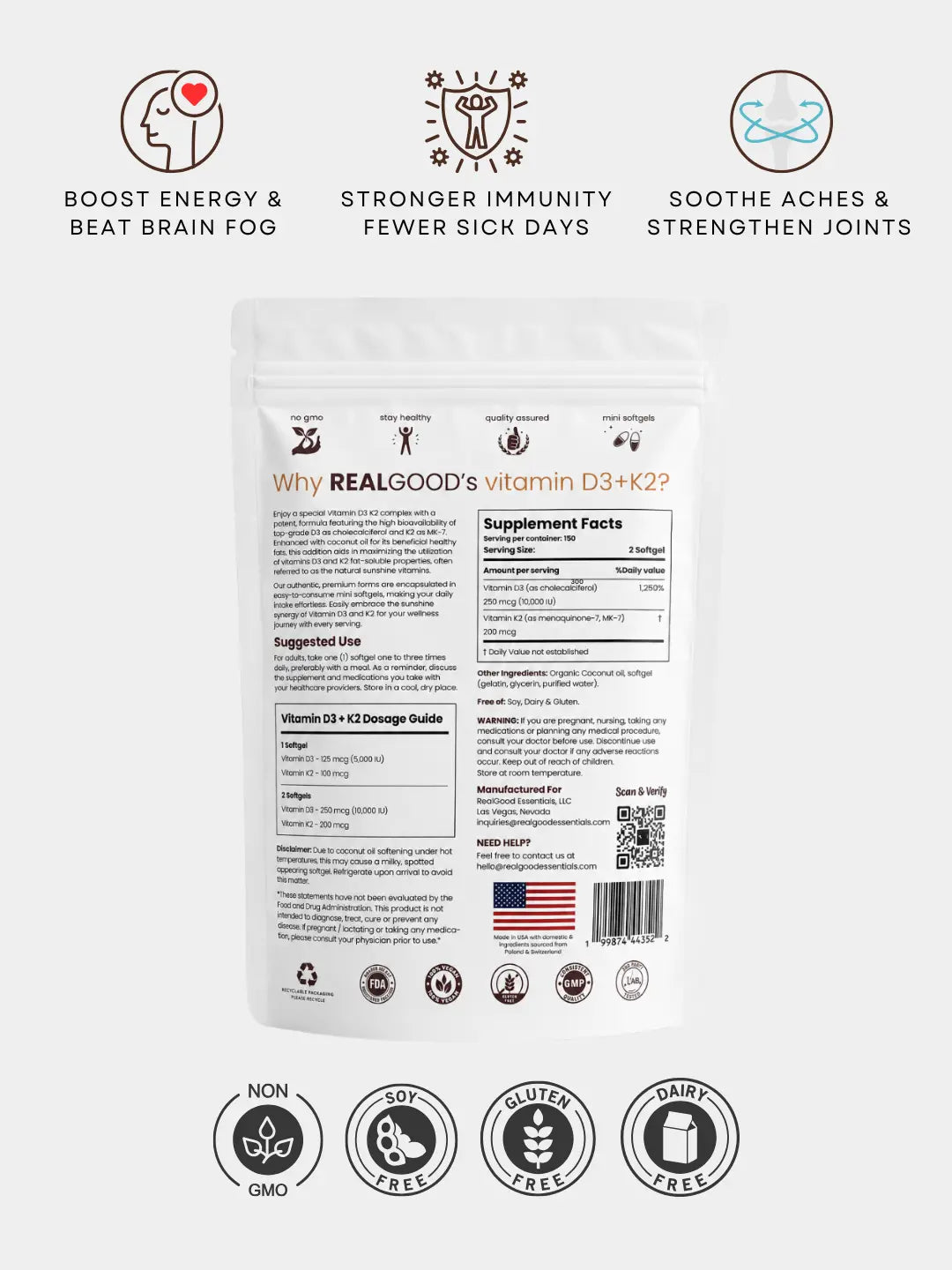D3 w/ K2 (MK7) Coconut Oil Softgels