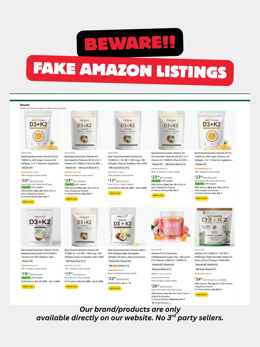 D3+K2 (MK7) Coconut Oil Softgels