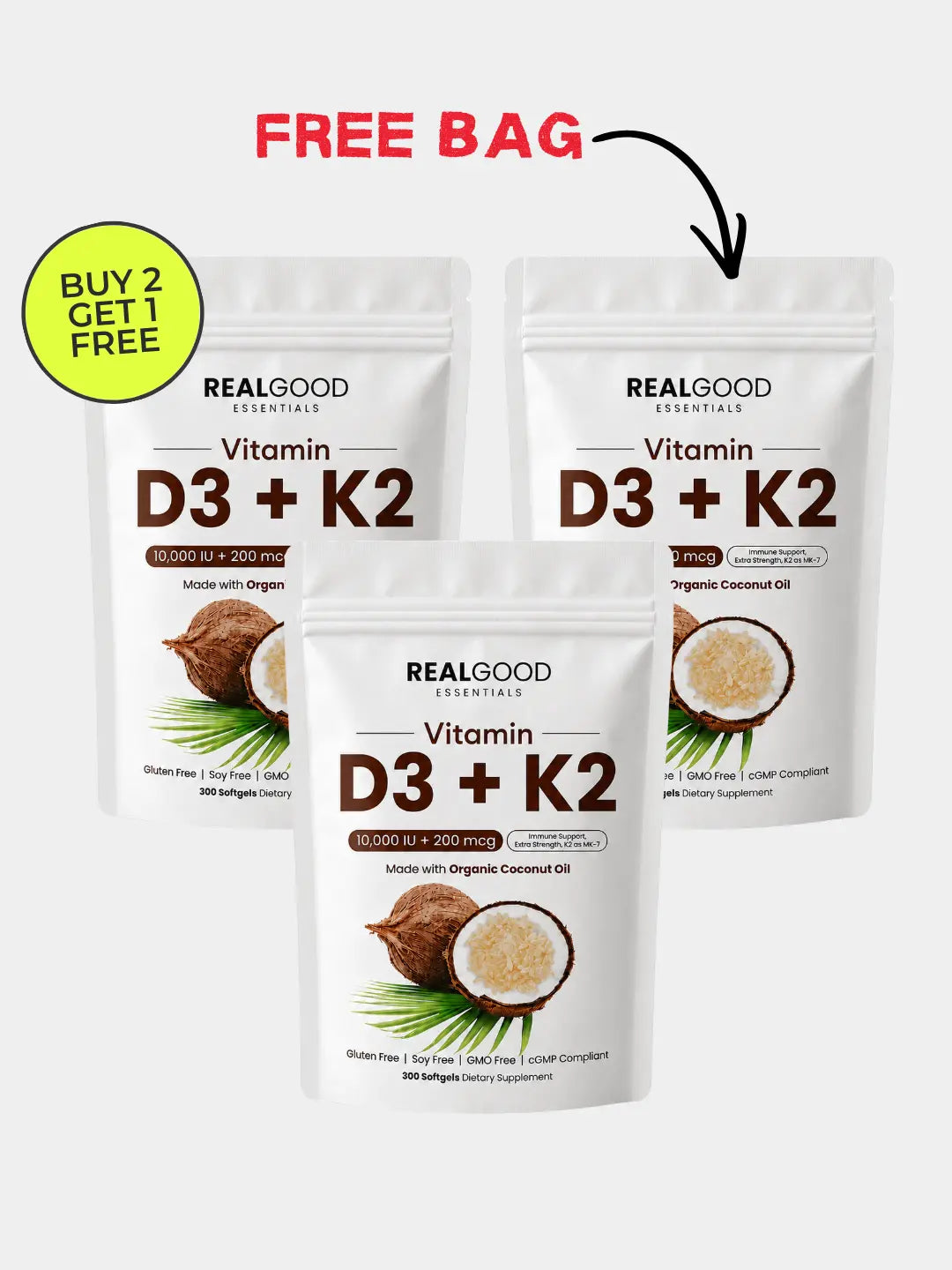 D3+K2 (MK7) Coconut Oil Softgels