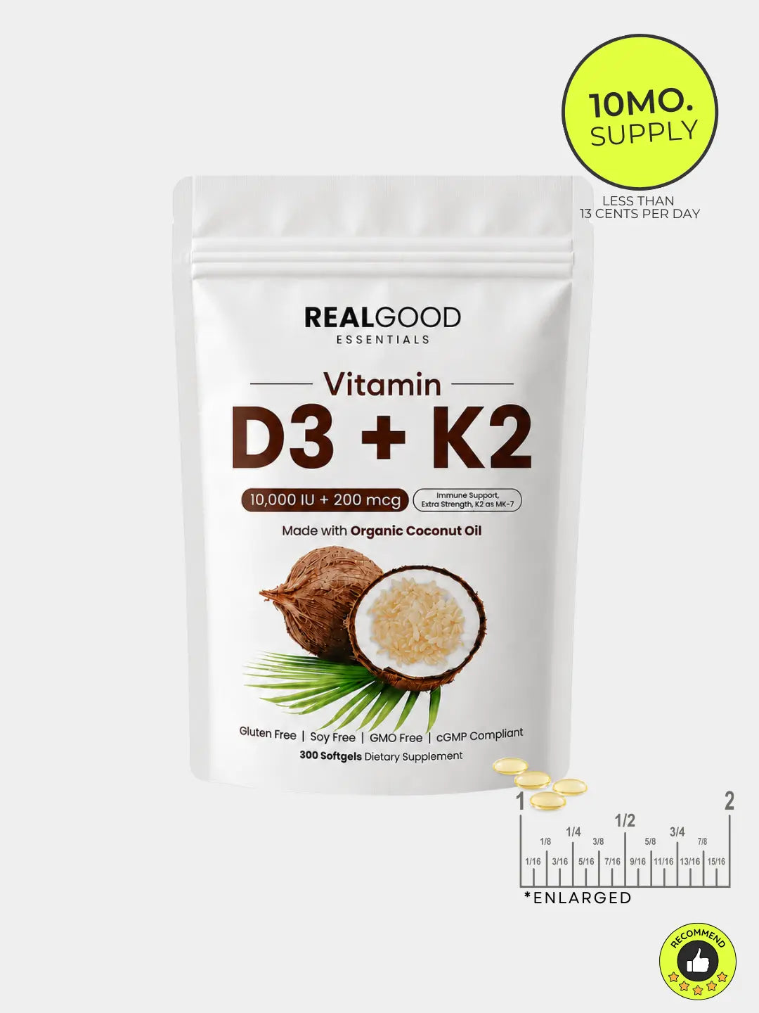 D3 w/ K2 (MK7) Coconut Oil Softgels